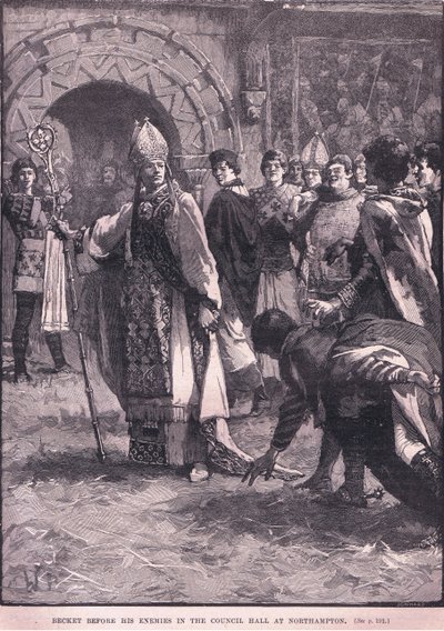 Becket devant ses ennemis dans la salle du conseil à Northampton en 1164 - Walter Paget